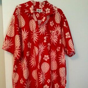 Uzzi Amphibious Gear Men's Hawaiian Shirt  | Surfer shirt | Size XL | Red White